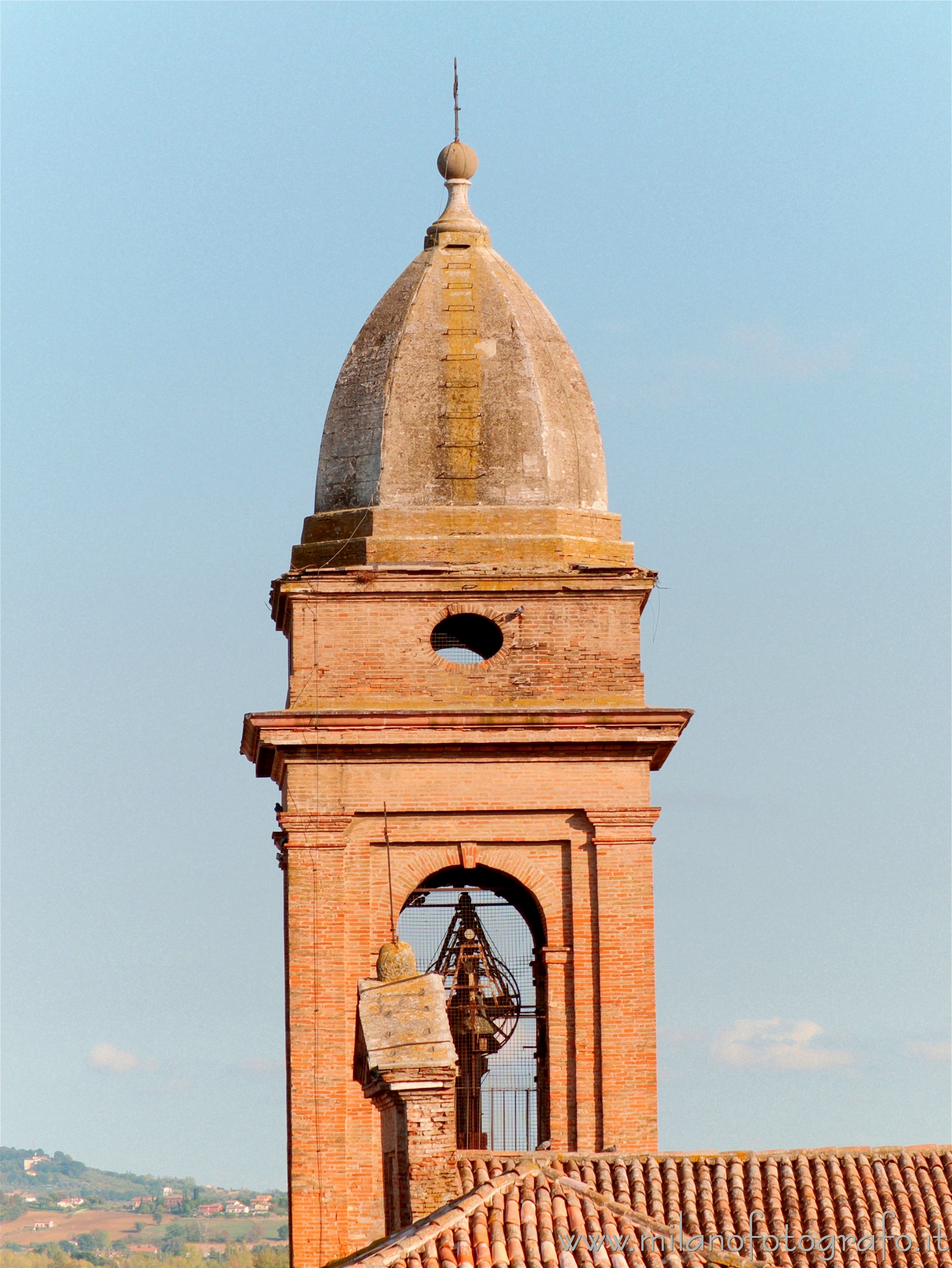 Santarcangelo di Romagna (Rimini, Italy) - Upper part of the bell tower of the Church of the Blessed Virgin of the Rosary